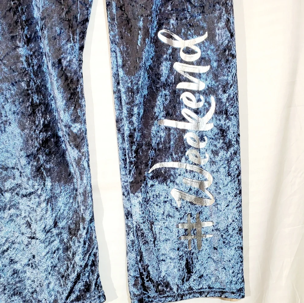 Baby Blue💙 Crushed Velvet Lounge Pants. Large. #WEEKEND - Picture 5 of 5